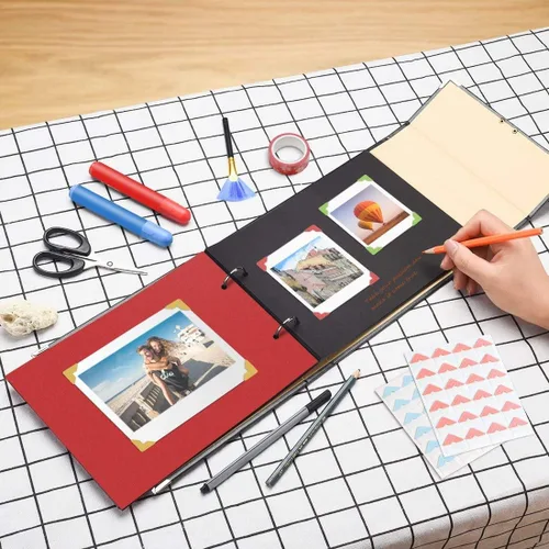 Miniatura 6 de AIOR Álbum de fotos de 60 páginas de tapa dura, álbum de recortes con esquinas de fotos para aniversario, día de San Valentín, Navidad, regalos