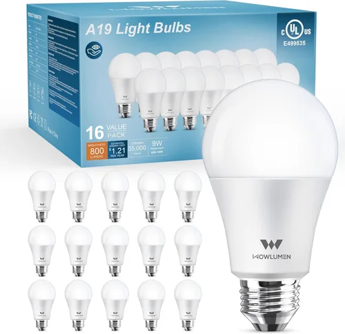 Miniatura 7 de Bombilla LED A19, bombillas E26 de 9 W (equivalente a 60 vatios), blanco frío de 5000 K, base estándar de 800 lm para cocina, sala de estar, Luz