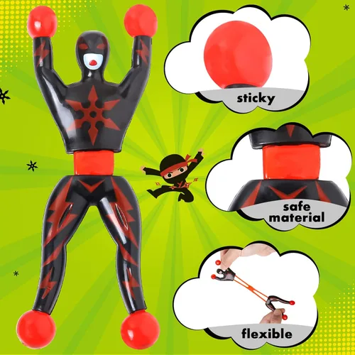 Miniatura 7 de Paquete de 28 tarjetas de regalo para el día de San Valentín para niños con juego de ninja pegajoso para escalada en la pared, juguetes difíciles