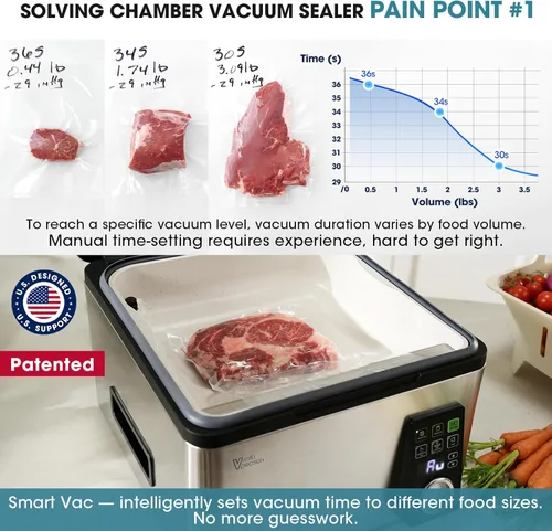Miniatura 3 de Vesta Precision - Sellador al vacío de cámara de 12 pulgadas, tiempo de vacío automático inteligente, sistema fácil de limpiar, bomba de grado