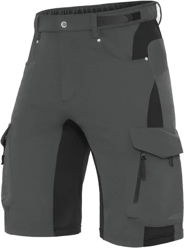 Xkttac Pantalones cortos de secado rápido con 6 bolsillos para hombre, ligeros, elásticos, para senderismo, campamento, viajes y exteriores,