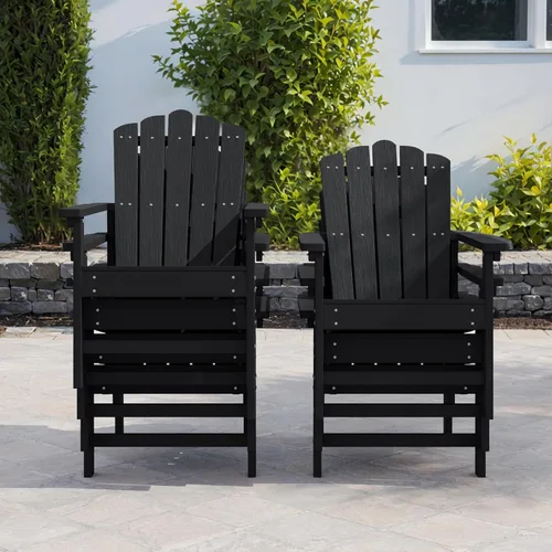 Miniatura 5 de Juego de 2 sillas Adirondack apilables, duraderas, resistentes a la intemperie, asientos de patio al aire libre, sillas de madera de polietileno