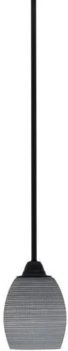 Miniatura 212 de Toltec Lighting Paramount - Mini colgante de 1 luz en acabado negro mate con cristal de arte perla de 7 pulgadas y estilo negro