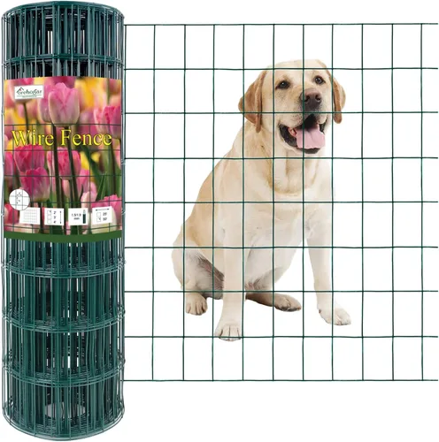 Miniatura 32 de FOREHOGAR Valla de alambre soldada con revestimiento de PVC negro de 24 pulgadas x 50 pies, 2 pulgadas x 3 pulgadas 16GA, rollo de cercado de borde
