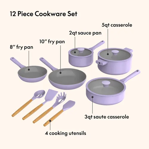 Miniatura 4 de So Yummy by bella - Juego de utensilios de cocina de 12 piezas con revestimiento antiadherente de cerámica EverGood™ y utensilios de silicona