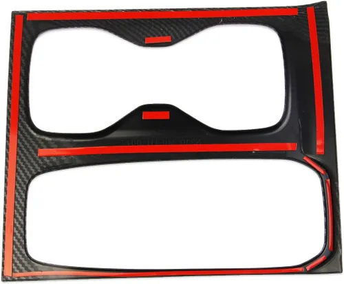 Miniatura 6 de Cubierta de panel de portavasos para consola central de fibra de carbono para Nissan Frontier 2022-2026