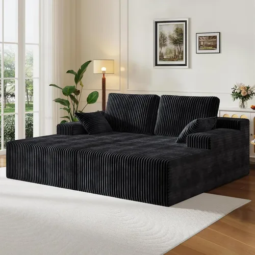Miniatura 24 de Sofás modulares de pana otomana de 28.74 pulgadas para sala de estar, taburetes de sofá sin hueso, no requiere montaje, sofá profundo en una caja