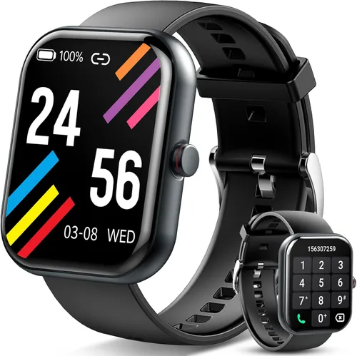 Reloj inteligente para hombres y mujeres, rastreador de actividad física de 1.91 pulgadas con respuesta/hacer llamadas, IP68 impermeable, más de 110
