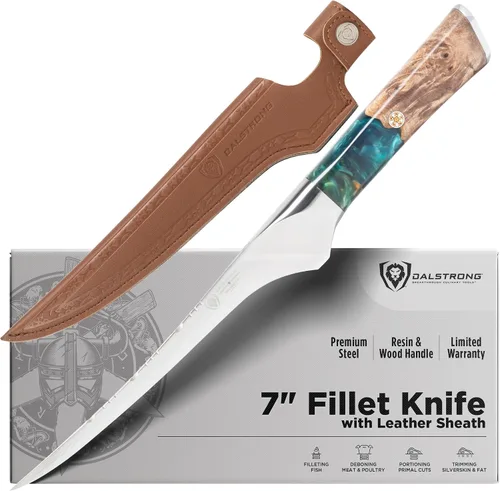 Miniatura 10 de Dalstrong Cuchillo para deshuesar – 6 pulgadas – Serie Valhalla – Acero 9CR18MOV HC – Cuchillo de regalo con mango de resina celestial y madera