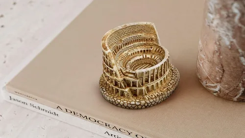 Miniatura 4 de TRANSGOOD Coliseo Romano Recuerdos Italianos Modelo Coliseo, Escultura de Coliseo de Tamaño Mini Resina, Arquitectura Romana Antigua, Decoración