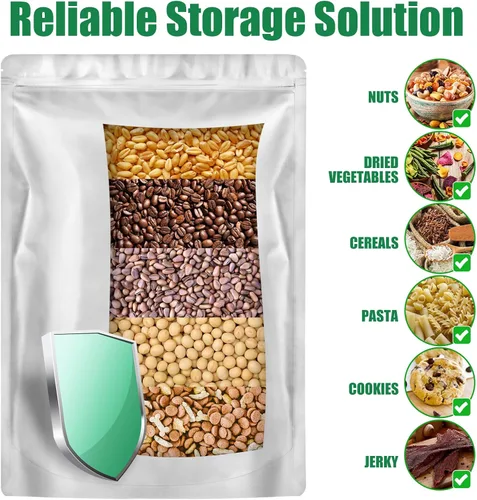 Miniatura 6 de 120 bolsas de Mylar para almacenamiento de alimentos con absorbentes de oxígeno de 120 x 300 cc, bolsas de Mylar de 9 mil, 1 galón, 1 cuarto