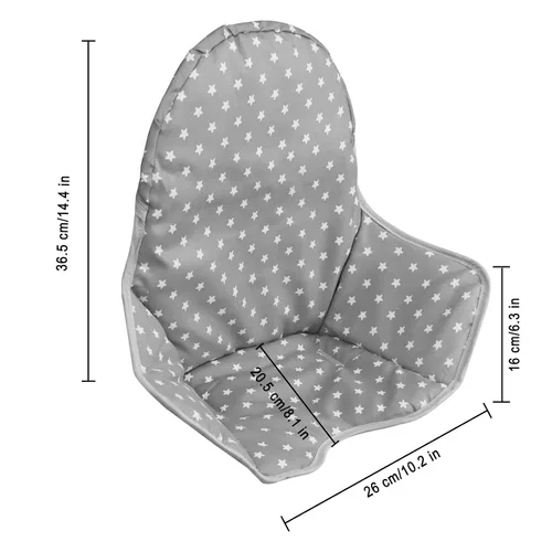 Miniatura 7 de Twoworld Cojín para silla alta IKEA Antilop, funda de asiento para silla alta de bebé, cojín para silla alta IKEA Antilop (gris de moda)