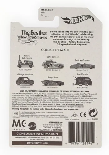 Miniatura 2 de Hot Wheels Cockney Cab II, submarino amarillo de los Beatles