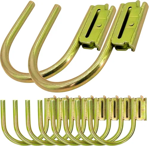 Miniatura 12 de E-Track - Paquete de 2 ganchos para pala resistentes para almacenar herramientas de mango largo, herramienta de acero grande, gancho doble en J, 6.0