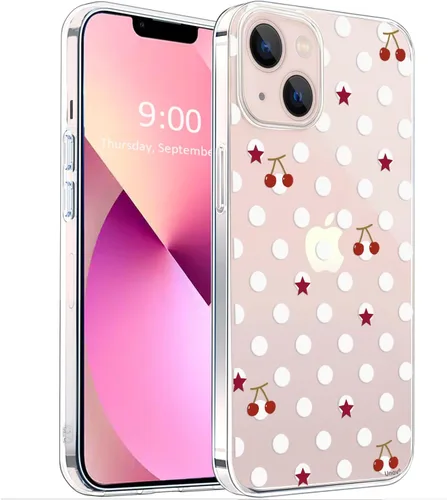 Miniatura 15 de Unov - Funda compatible con iPhone 13 Pro, funda transparente con diseño, patrón floral en relieve, suave protector delgado de TPU contra golpes