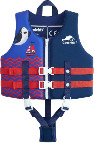 Gogokids Chaleco de natación para niños de 2-3-4-5-6-7-8-9 años, flotadores de piscina para niños de 30-50-70 libras, flotabilidad para niños y