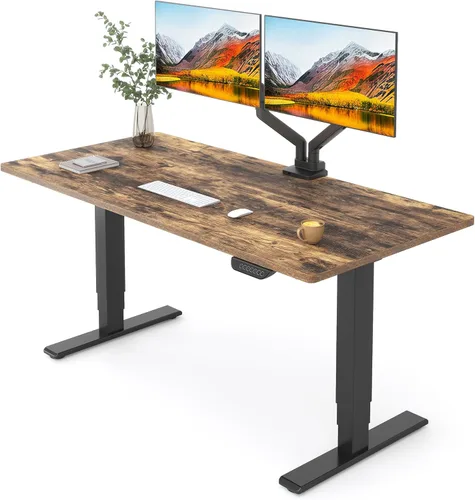 Miniatura 23 de FLEXISPOT E6 MAX - Escritorio de pie de 3 etapas de madera maciza con doble motor de 48 x 24 pulgadas, capacidad de peso de 330 libras, escritorio
