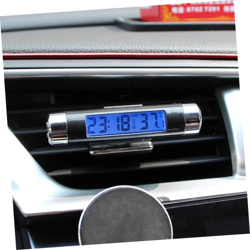 Miniatura 4 de Termómetro para tablero de instrumentos Termómetro digital para coche 2 1 Termómetro digital Reloj de coche Termómetro automático Termómetro