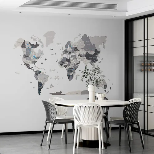 Miniatura 7 de Decoración para el hogar, mapa del mundo 3D de madera, mapa del mundo de madera, arte de pared para sala de estar, cocina y decoración del hogar.