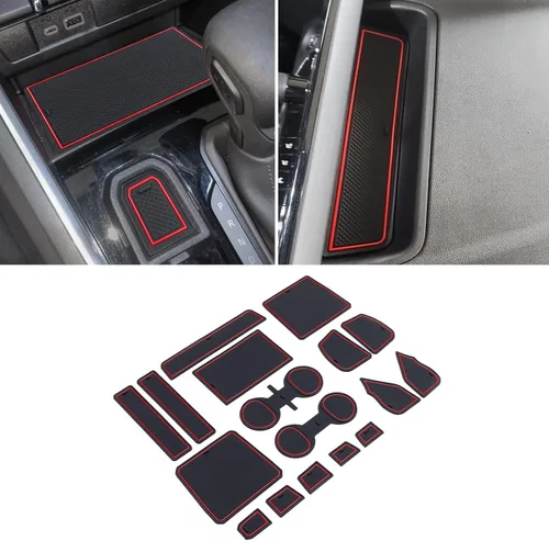 Miniatura 8 de JDMCAR Compatible con Accesorios para Chevy Colorado/GMC Canyon 2015-2022 Juego de Insertos Premium para Portavasos, Consola y Bolsillos de Puerta