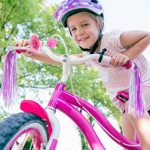 Miniatura 6 de U-LIAN Serpentinas y campanas de bicicleta para niñas, 1 paquete de campanas de bicicleta de flores con 2 paquetes de serpentinas para manillar