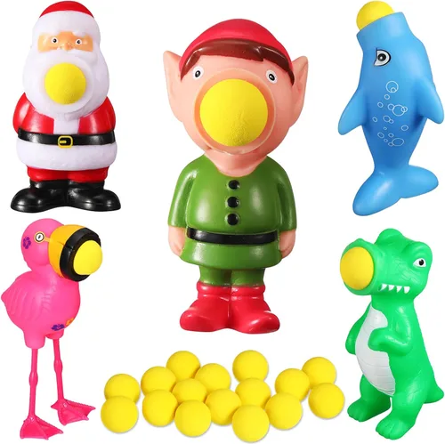 Zubebe Juguetes de Navidad Lanzador de Pelotas de Espuma con Pelotas de Espuma que Dispara hasta 20 Pies para Niños Juego Interior y Exterior