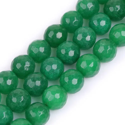 Miniatura 41 de JOE FOREMAN Cuentas redondas de piedra natural de jade amarillo facetadas de 0.47 pulgadas para fabricación de joyas, cuentas de 15 pulgadas