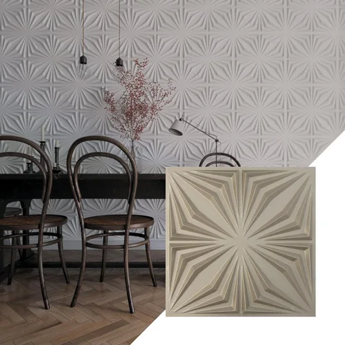 Miniatura 19 de Ekena Millwork WP20X20AHWH 19 5/8 pulgadas de ancho x 19 5/8 pulgadas de alto Asher EnduraWall Decorativo 3D Panel de pared cubre 2.67 pies cuadrados