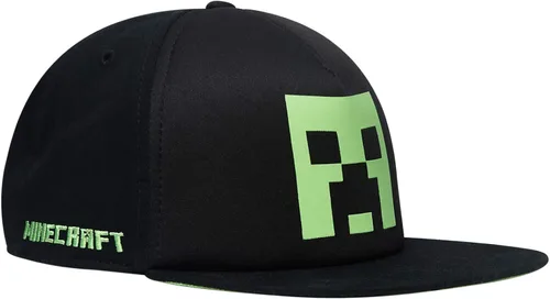Miniatura 2 de Minecraft Boys Creeper Face Hat - Black and Green Youth Snap Back Hat