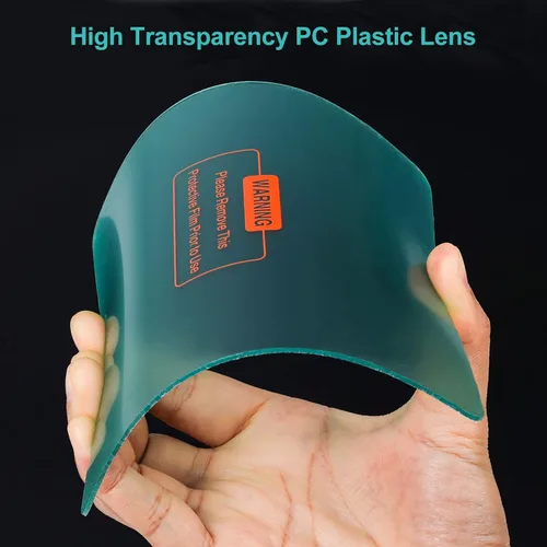 Miniatura 5 de Paquete de 10 lentes protectoras de soldadura, pantalla de visión grande, lente de repuesto exterior de 5.43 x 4.8 pulgadas (5.433 x 4.803 in)