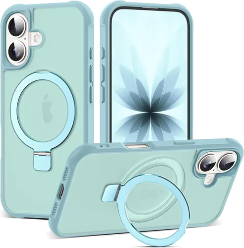 Miniatura 130 de SKYLMW – Funda compatible con iPhone 12 Pro Max y iPhone 13 Pro Max con soporte magnético invisible tipo anillo, fundas translúcidas para teléfonos