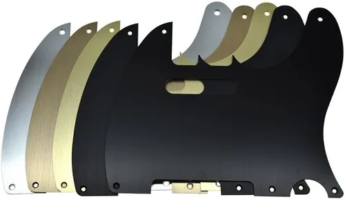 Miniatura 7 de KAISH Metal aluminio anodizado American Vintage 5 agujero Tele estilo Pickguard TL Pick Guard Scratch Plate para USA/México Telecaster Negro