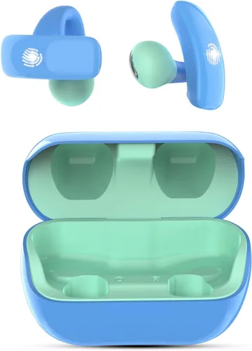 BANIGIPA Auriculares Inalámbricos Verdaderos para Niños, Audífonos Bluetooth 5.4 de Oído Abierto para Niños, Niñas y Adolescentes, Ligeros y Azul