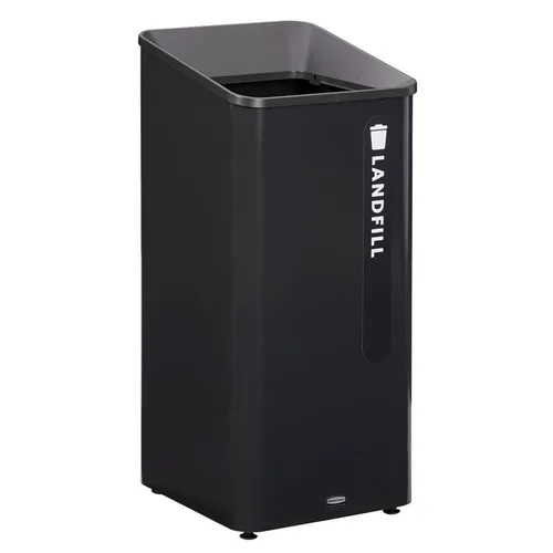 Miniatura 10 de Rubbermaid Commercial Products Sustain - Contenedor decorativo de 15 galones, negro/verde, interior para edificios de oficinas, patios de comida