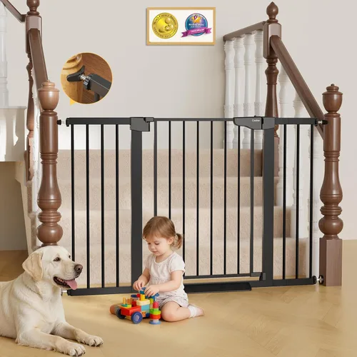 Miniatura 23 de Cumbor Puerta de bebé extra alta de 36 pulgadas para escaleras, puerta para perros de 29.7-40.6 pulgadas de ancho para puertas, puertas de mascotas