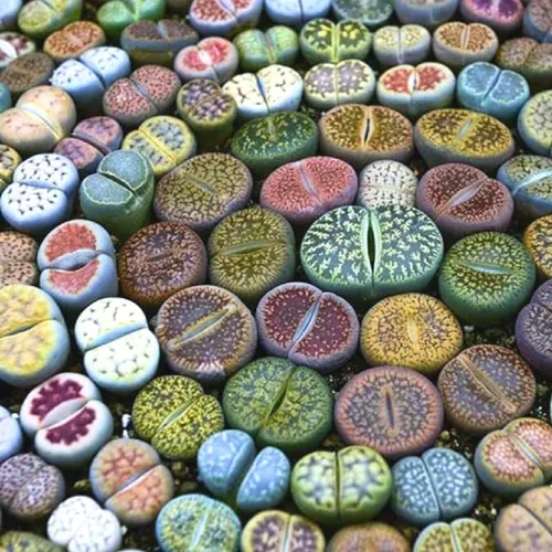 Miniatura 5 de Lithops - Mezcla de 20 plantas vivas, coloridas plantas suculentas Lithops vivas, piedras vivas para plantar en interiores y exteriores