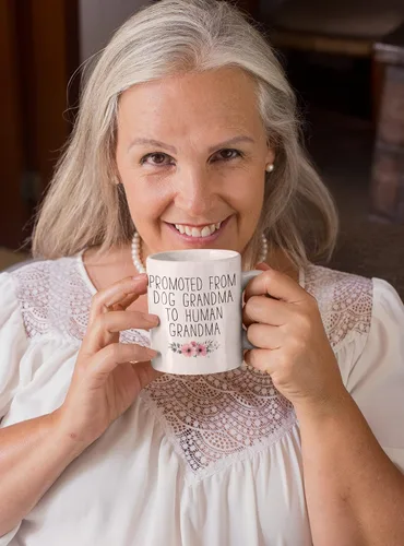 Miniatura 5 de Suchmugs Taza promocionada a la abuela, taza de café New Nana de 11 onzas, sorpresa para revelar el bebé, anuncio de embarazo de abuela por primera