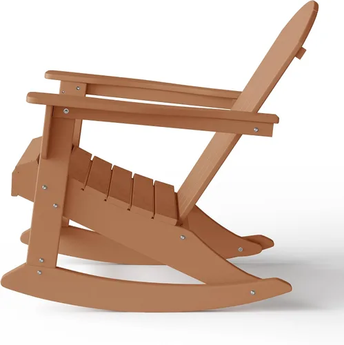 Miniatura 208 de WestinTrends Silla mecedora Malibu de poliéster para exterior/patio Adirondack, Negra