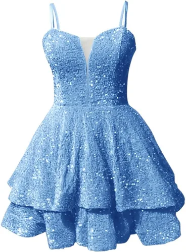 Vestidos de lentejuelas para adolescentes, con tirantes delgados, brillantes, sexy, sin espalda, ajustados, cortos, vestidos de cóctel 2024