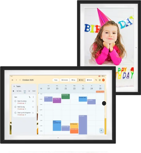 All-in-one Smart Display Built-in Li-Battery| Digital Calendar,Picture Frame with Anti-Glare Touchscreen,Voice Assistant,Homehub|Wall-Mount or Black