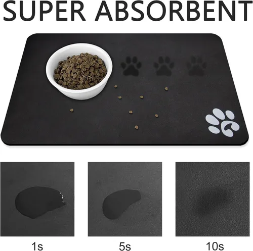 Miniatura 2 de YCT - Alfombrillas para mascotas, antideslizantes y súper absorbentes, 46 x 30 cm, color gris oscuro