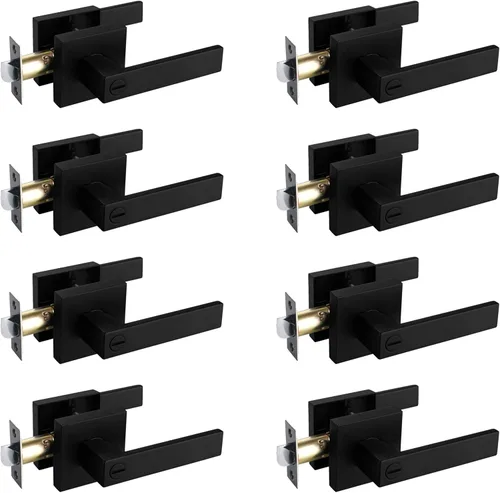 Miniatura 34 de NEWBANG Manija de palanca de puerta sólida con acabado negro mate