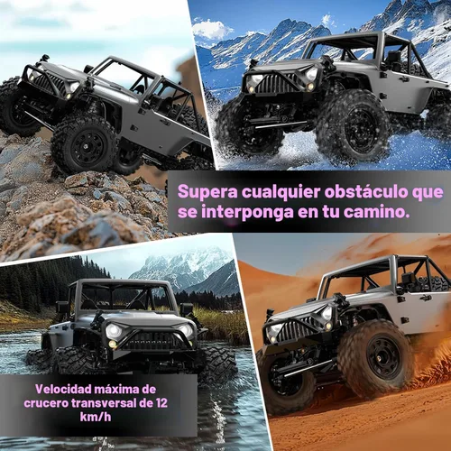 Miniatura 4 de HYPER GO H12Y 1/12 RC Rock Crawlers sin escobillas 4X4 para adultos, camiones RC todo terreno con ejes portal, impermeables con estuche de metal
