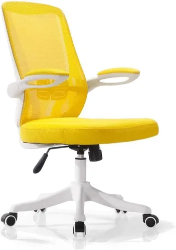 Miniatura 4 de Office Chair Ergonomic Swivel Mesh Mid Back Computer Desk Chair with Flip Up Arms Color Optional(Black)