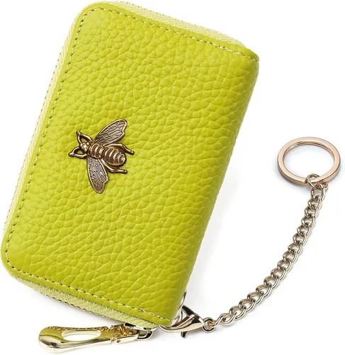Miniatura 46 de imeetu Soporte para tarjetas de crédito RFID, cartera pequeña de cuero con cremallera para mujer
