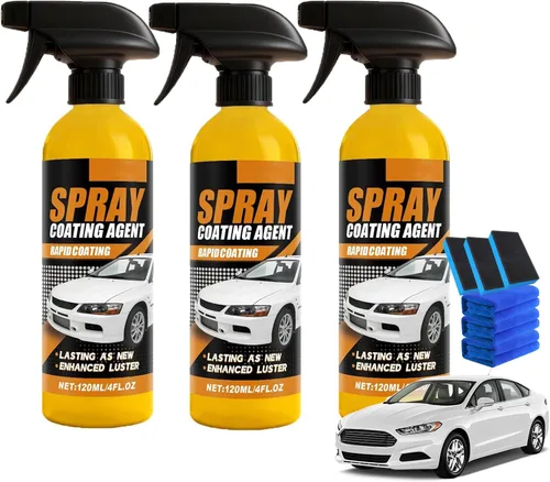 Miniatura 9 de Aerosol de revestimiento de cerámica nano hidrofóbico de reparación rápida, kit de aerosol de revestimiento de cera de coche de 4.1 fl oz, nano