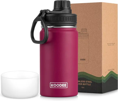 Miniatura 143 de koodee Insulated Water Bottle, 32 oz Stainless Steel Double Wall Vacuum Wide Mouth Sport Bottle with Leakproof Spout Lid (Navy)