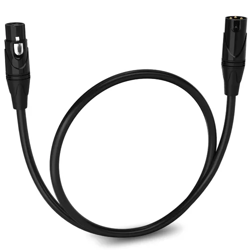 Miniatura 8 de LyxPro Cable de micrófono XLR hembra a macho de ángulo recto de 3 pines de 1.5 pies para altavoces amplificados, interfaz de audio, rendimiento