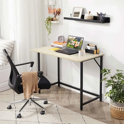 Miniatura 2 de COSTWAY Mesa universal de 48 x 30 pulgadas, escritorio de madera maciza de una sola pieza para marco de escritorio estándar y ajustable en altura