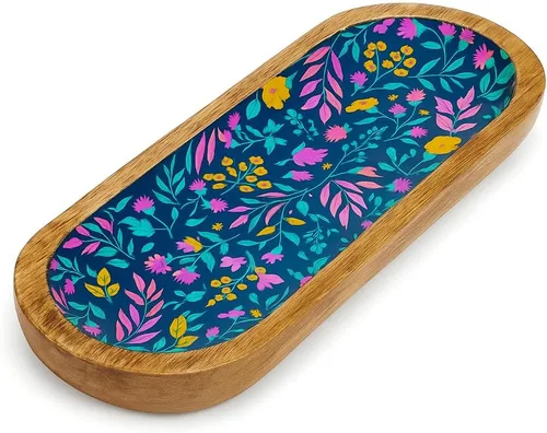 Miniatura 6 de TOSQP27 Soporte de incienso de madera hecho a mano para palos, bandeja de arte de resina blanca y negra Colector de cenizas hecho a mano